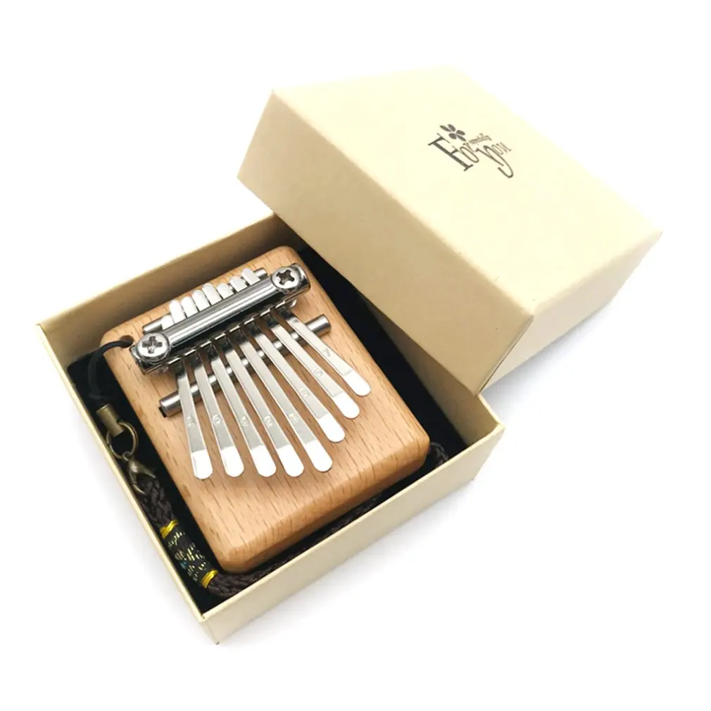 

Thumb Piano 8-Tone Mini Kalimba Finger Piano Portable Music Instrument African Thumb Whole Board Wood Kalimba Piano