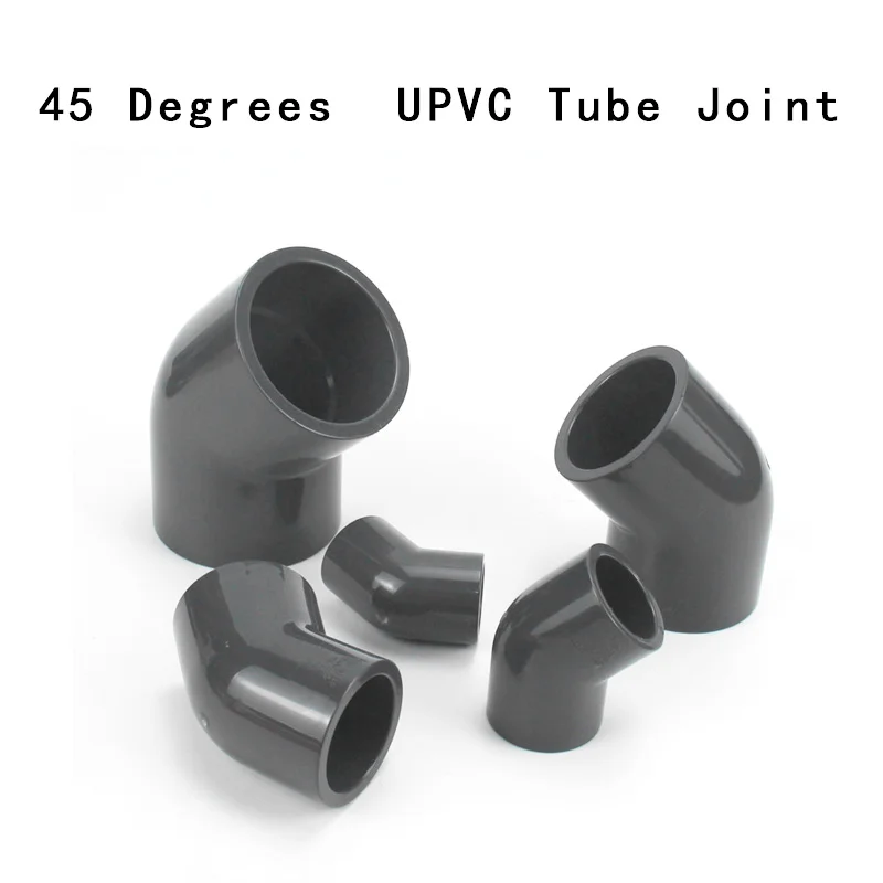 

UPVC Tube Joint Connector 45 Degrees Elbow Aquarium Fish Tank Pipe Joints Garden Water Connectors 1 Pcs