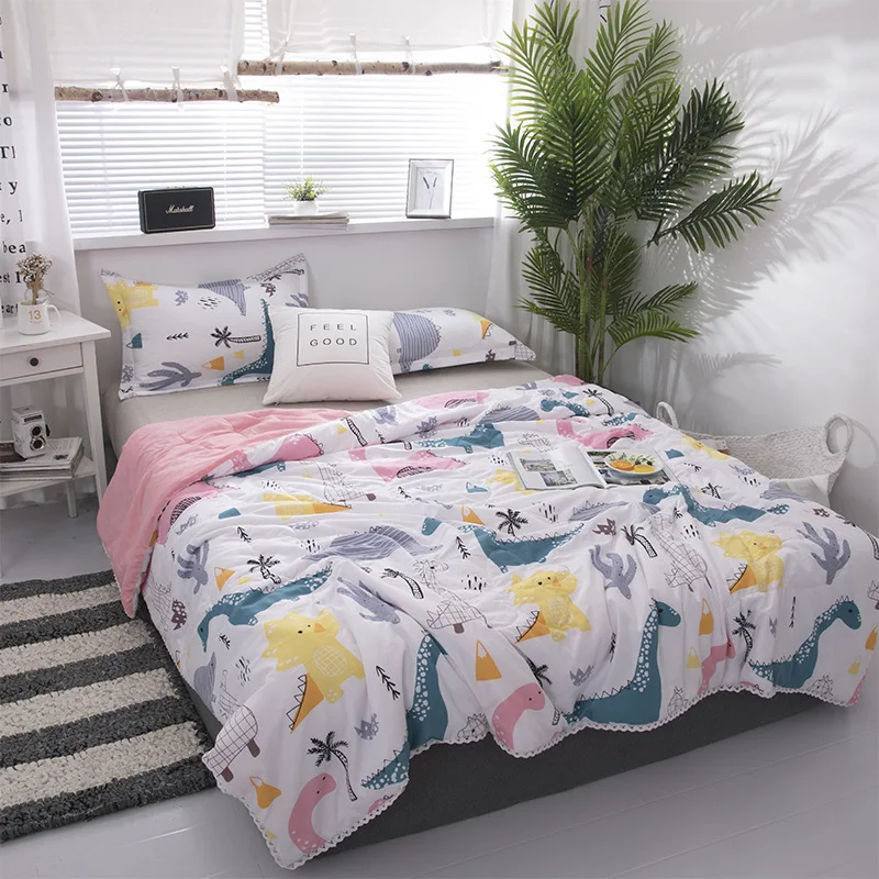 

New Dinosaur Flamingo Bedding Summer Quilt Blankets Cartoon Cat Comforter Cover Quilting Home Suitable Adults Kids