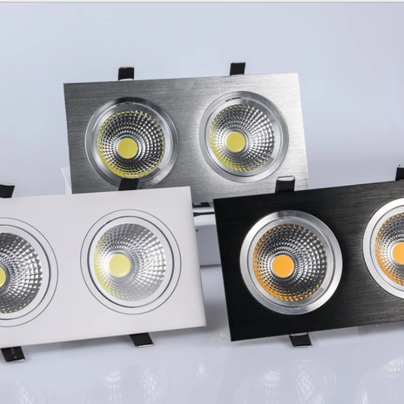 Квадратные встраиваемые светодиодные потолочные светильники с двойной головкой