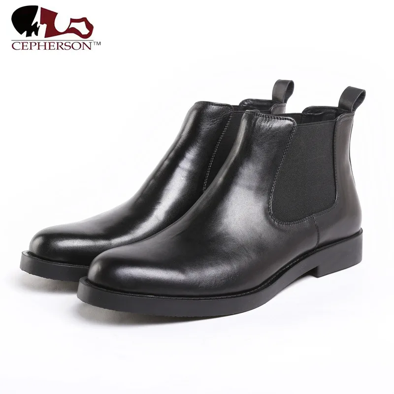 

men's Chelsea Boots Genuine Leather 2021 New Autumn Winter Fashion Women's Ankle Boots Retro Martin Boots males