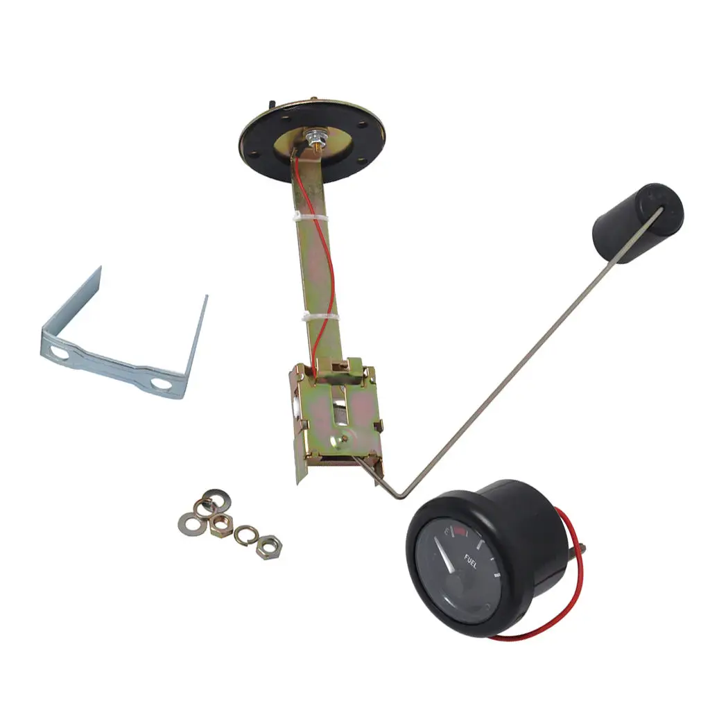 

12V 2'' (52mm) E-1/2-F Marine /Boat /Yacht Fuel Oil Tank Level Gauge w/ 350mm Fuel Sensor