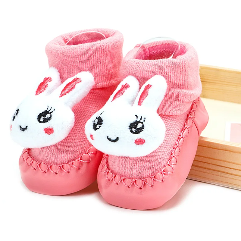 Носки тапочки с резиновой подошвой для новорожденных 1 пара носки рисунками