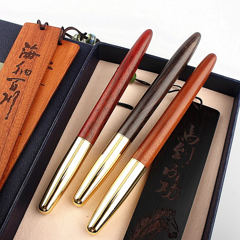 

High quality vintage wood fountain pen luxury antique pens for writing school office drawing ink brass