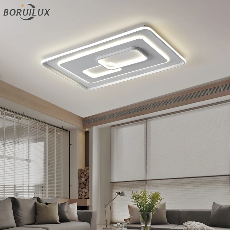 Белый круглый квадратный современный светодиодный Люстра Свет затемнением