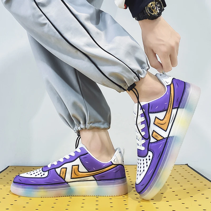 

Кроссовки мужские воздушные, модные эластичные, плоская подошва, кроссовки для скейтборда, серии ВВС