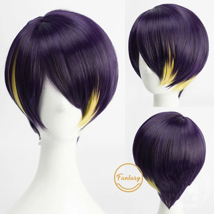 Синобу Sengoku Ensemble Stars Короткие Фиолетовый Желтый Косплэй термостойкие
