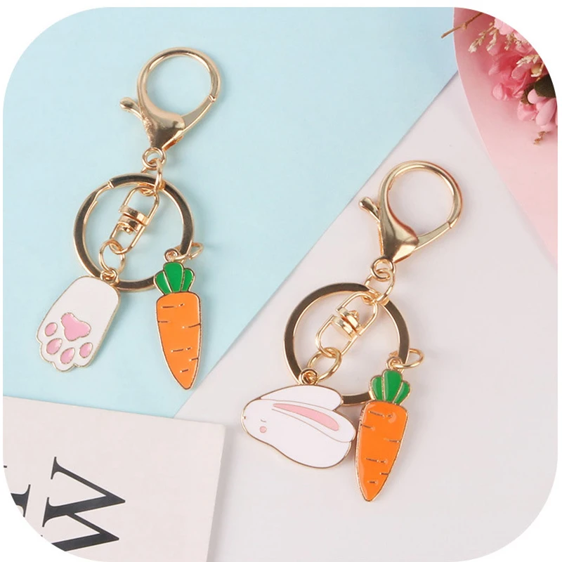 Милый мультяшный Брелоки для ключей в виде кролика женщин и девочек милый брелок