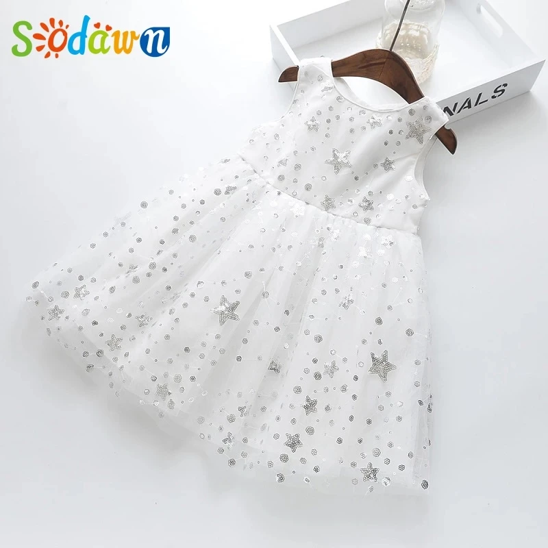 

Летние Детские платья Sodawn, детское платье без рукавов для девочек, праздничное официальное платье, платья принцессы для девочек