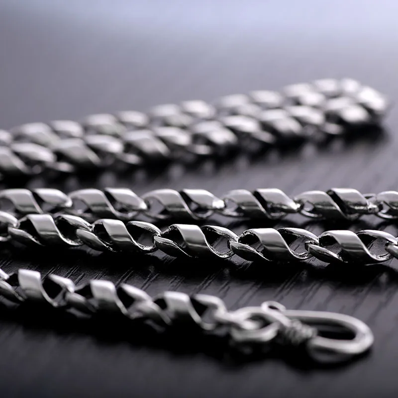 ZABRA 925 пробы Серебряное хип хоп ожерелье для мужчин ширина 4 мм 21 6 дюйма витая