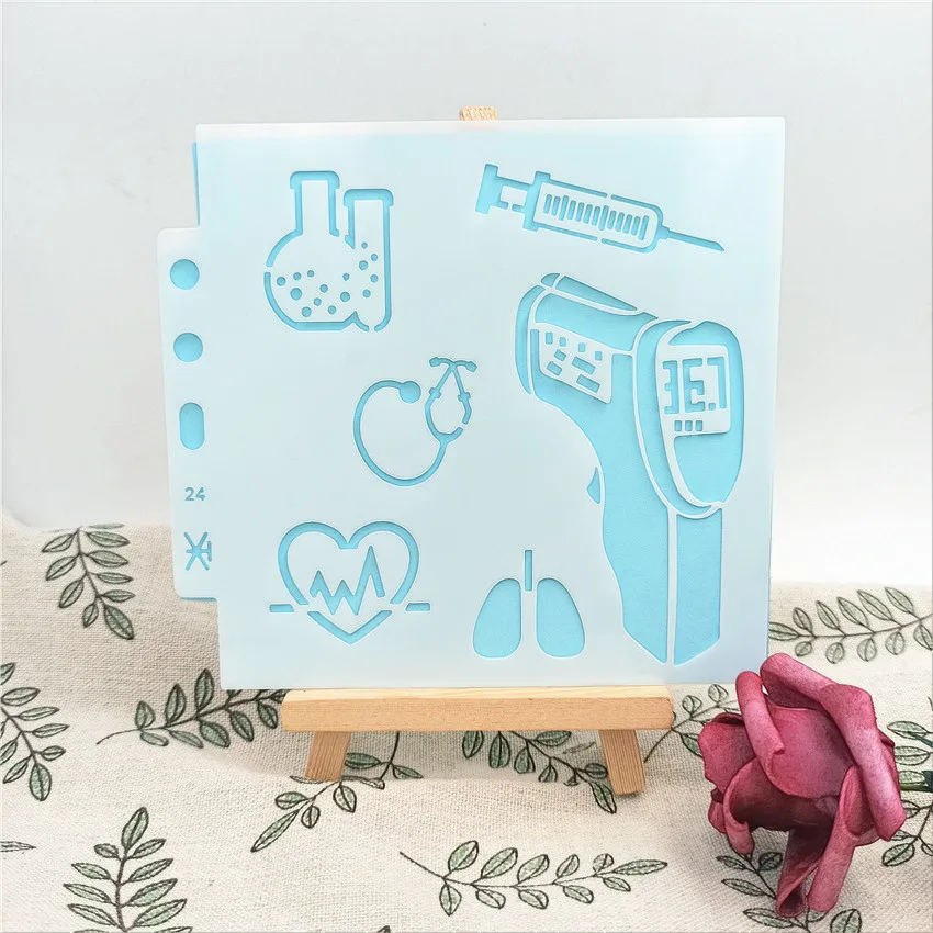 Здоровый 13*14 см скрап трафареты спрей пластичной прессформы щит форма для