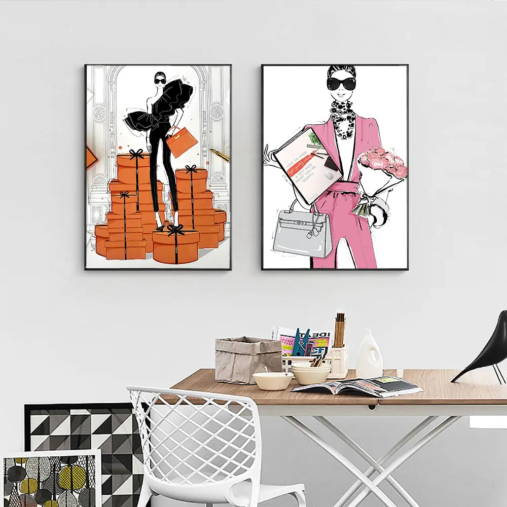 Модная красивая Картина на холсте для девушек художественные плакаты и принты