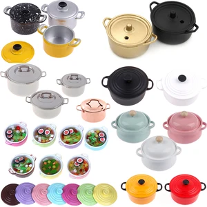 Кукольный домик 1:12, миниатюрный металлический кухонный суп-горшок, кухонная утварь, кукольный домик, миниатюрные кухонные аксессуары