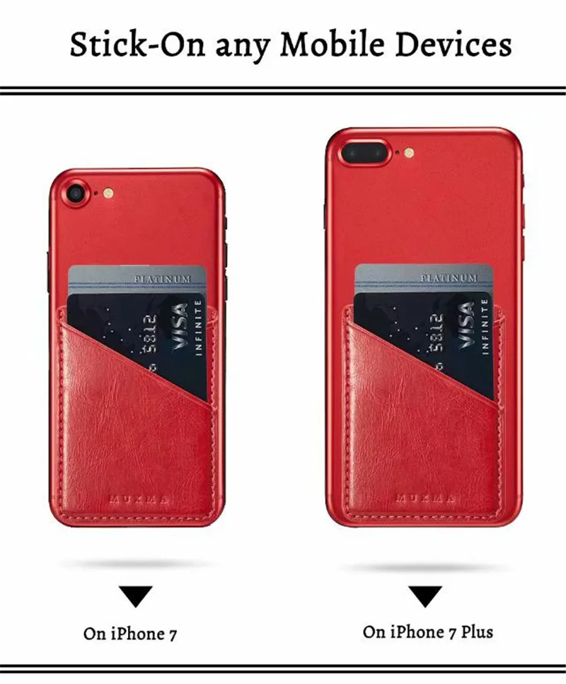 Кожаный 3M клейкий стикер для карт карман Кредитная ID карта кошелек чехол iPhone 11 Pro