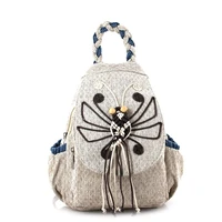 national embroidery women travel backpack linen female backpack girls travel backpack