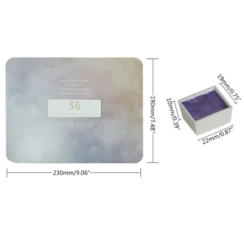 

Handmade 36 Color Glitter Water Color Set Metallic Gold aquarela Pigment Paint Artist Painting