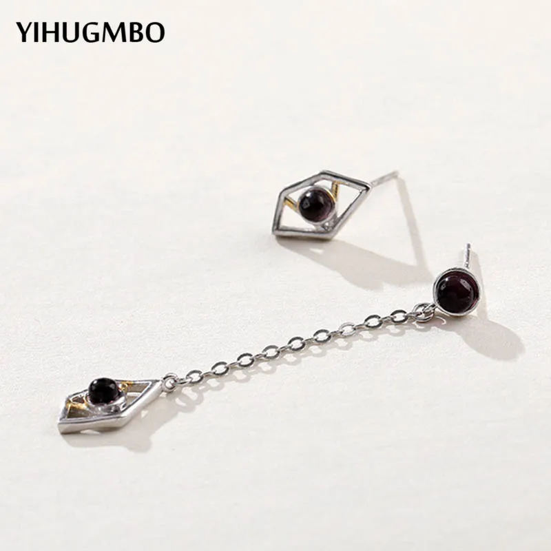 YIHUGMBO фиолетовые Кристальные Висячие серьги асимметричные свадебные украшения