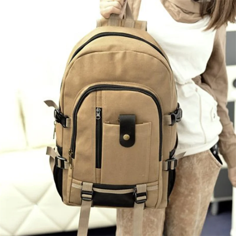 

Men Vintage Canvas Backpack Rucksack Travel Sport Schoolbag Camping Bag