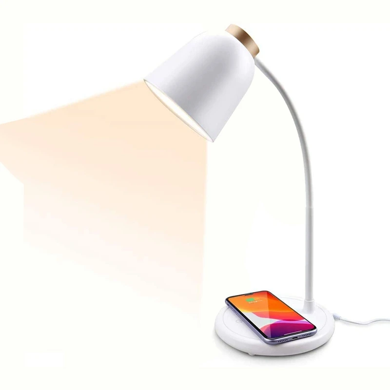 

LED Desk Lamp with Wireless Charger, 3 Lighting Modes,Contact Control,Memory Function Table Lamp for Home Office Reading