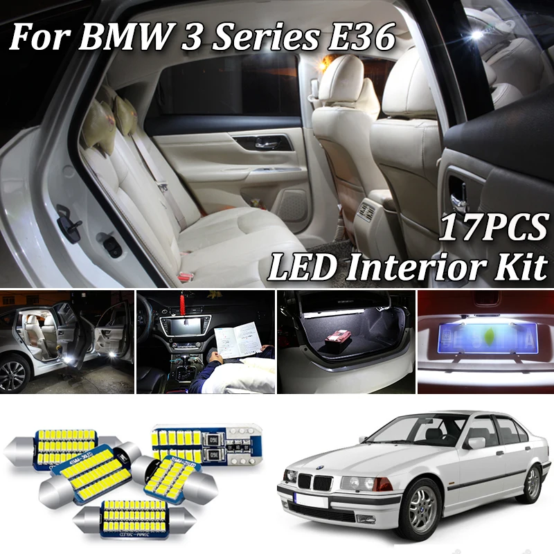 17 шт. белый безошибочный Canbus для BMW 3 серии E36 M3 Sedan Coupe Touring светодиодный светильник