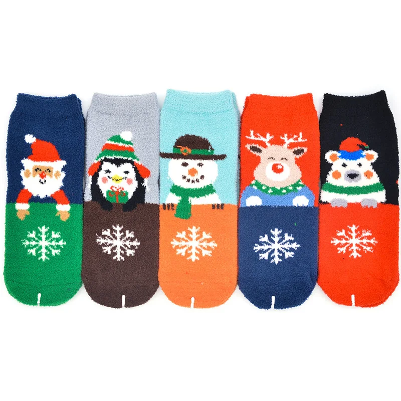 

Urgot 5 Pairs Cotton Winter Women Socks Lady Terry Snowflake Elk Santa Claus Christmas Bear Gift Cheap Stuff Clothes Calcetines