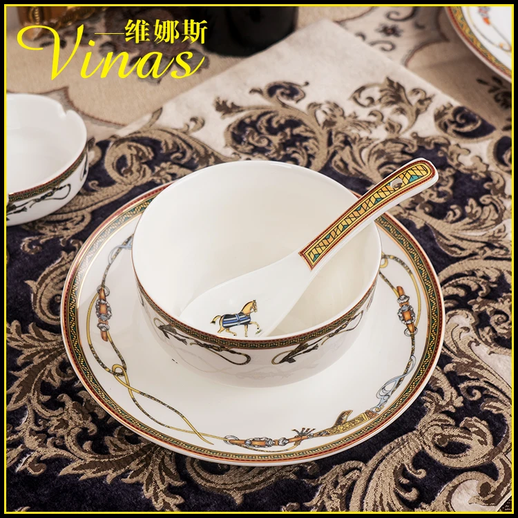 Посуда Phnom Penh Геометрическая керамическое обеденное блюдо фарфоровая десертная