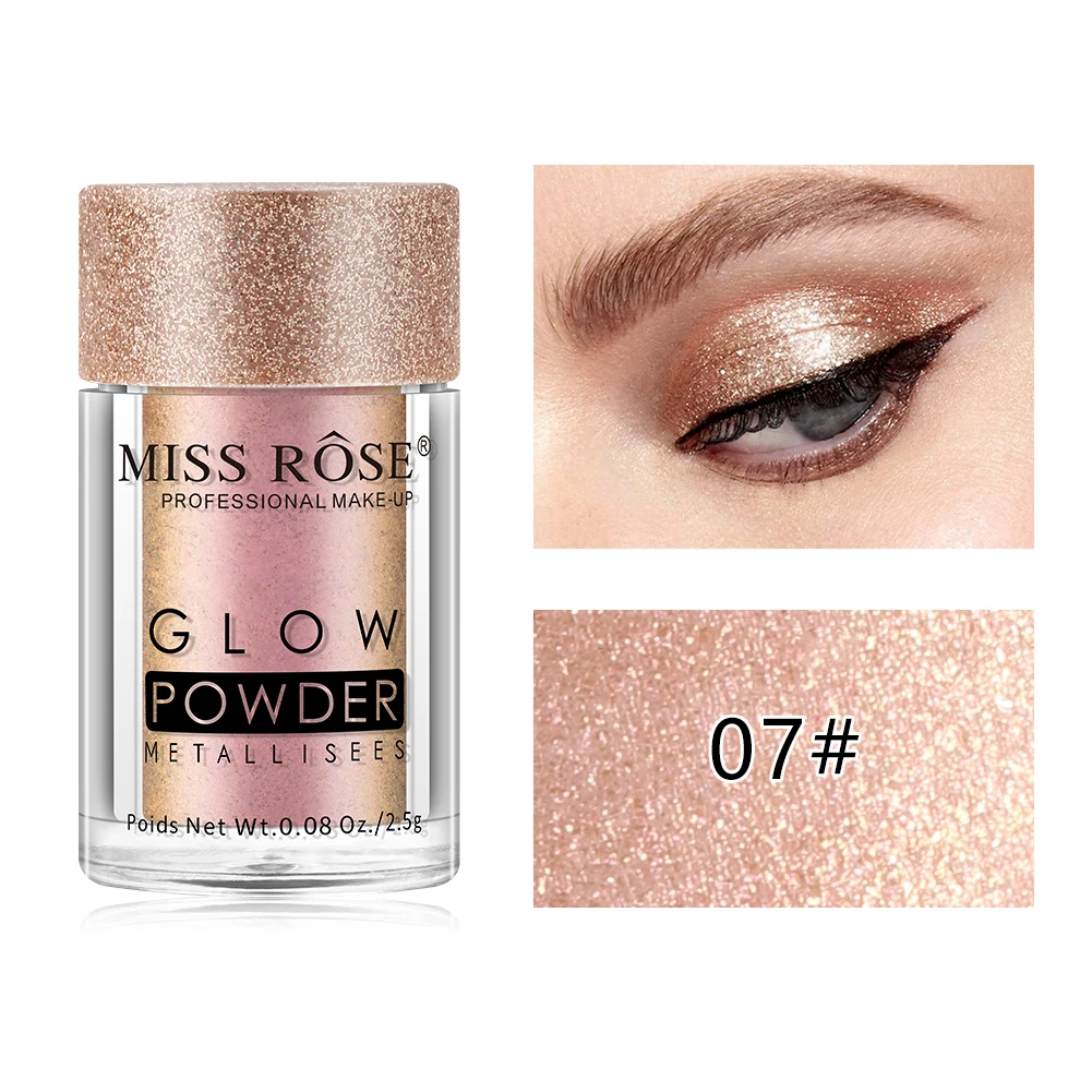MISS ROSE, блестящие тени для век, рассыпчатая пудра, блестящий хайлайтер, матовые тени для век, пигментная пудра, мерцающие тени для век, косметика TSLM1