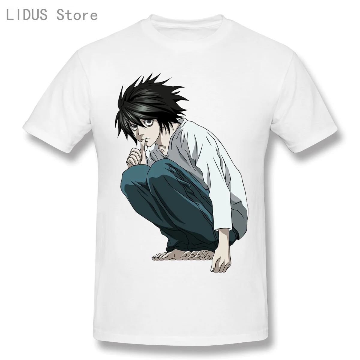 

2021 Fashion Graphic T-shirt Cartoon Anime Japanese Anime Manga Death Note L Kira Ryuk Short Sleeve Casual Men T shirt Top