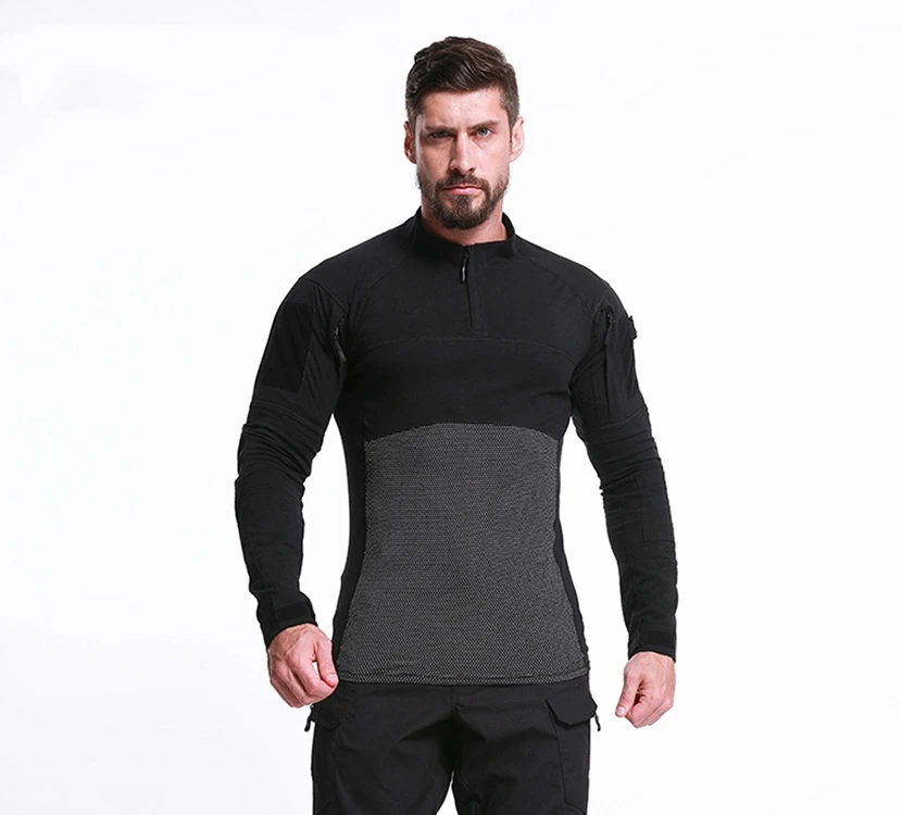 Тактическая рубашка в стиле милитари для мужчин с длинным рукавом солидные