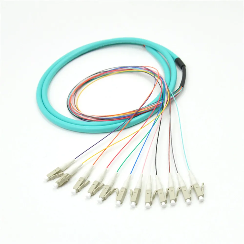 

Free shipping 12 core Fiber Optic Bundle Pigtail LC multimode fiber optical MM OM3 50/125, 5PCS/lot