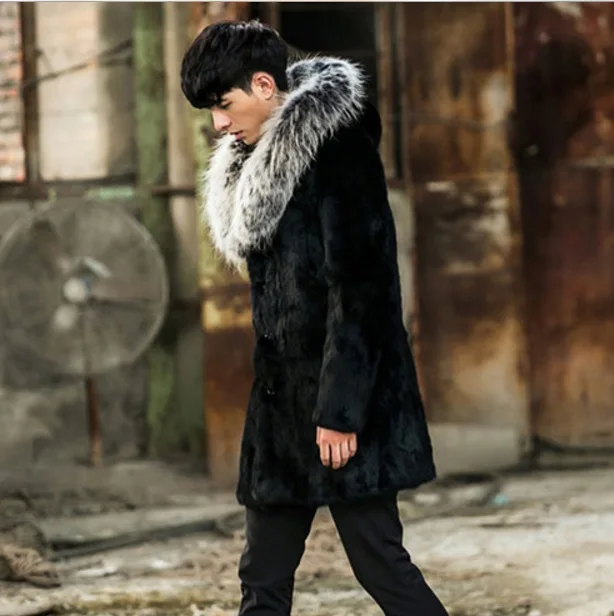 Черные мужские куртки из искусственного меха 2020 зимняя повседневная Шуба с