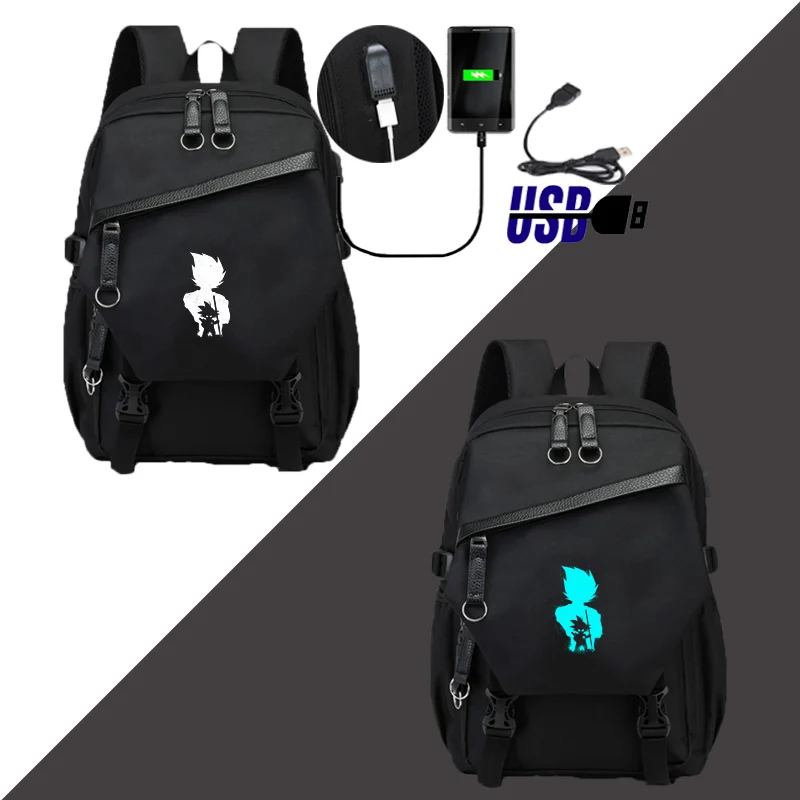 Style D1 IMIDO Dragon Ball Z рюкзаки светящиеся студентов мультфильм зарядка через usb плечи рюкзак черный дышащий обратно в школу сумка - Цвет: Style D1