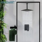 Набор смесителей для душа YANKSMART, матовая черная Насадка На душевую лейку, квадратный водопроводный кран