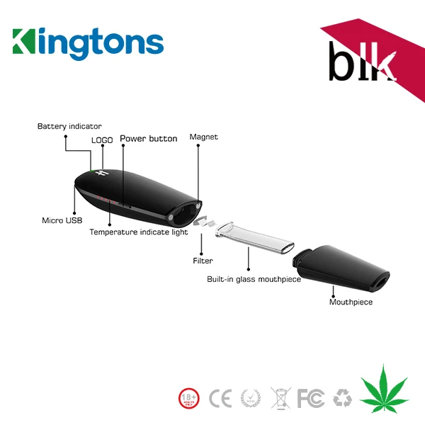 Original blk Black Mamba Herbstick Temp-control electronic cigarette Dry Herb Vaporizer 1600mah Vape Pen | Электроника
