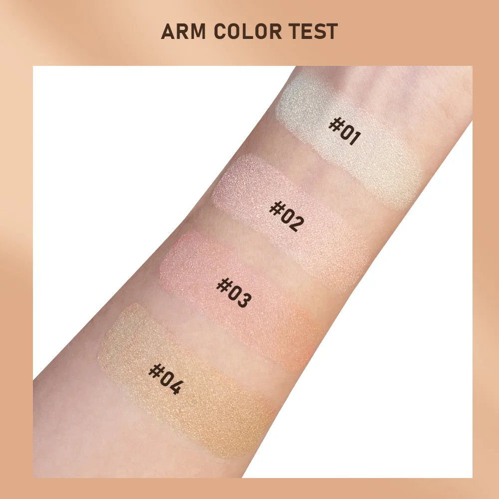 

SANIYE 4 Colors Highlighters Makeup Powder Solid Color Shimmer Highlighter Palette High Pigments Glitter Illuminator Cosmetics