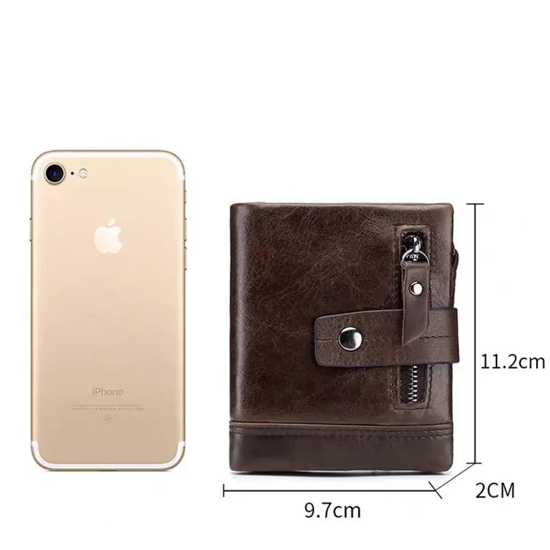 Кошелек GROJITOO из натуральной воловьей кожи для мужчин и женщин короткий бумажник