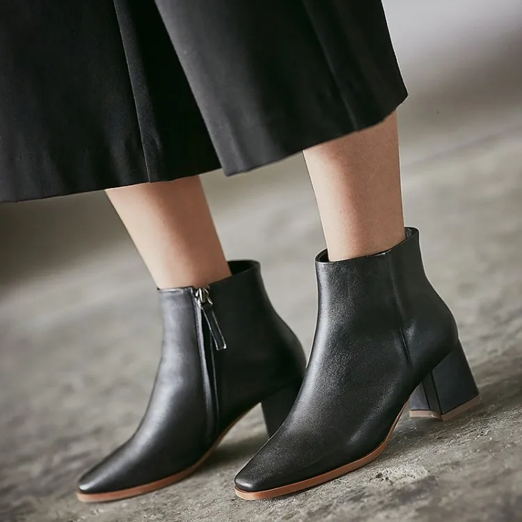 MLJUESE/женские ботильоны из коровьей кожи на молнии серого цвета с квадратным