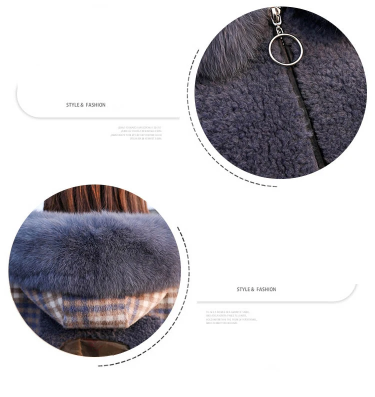 

Lamb Wool Coat Women Autumn Winter Fashion Thick Fur Collar Plaid Parker Jacket Loose Short Chic Outwear Female 2020 Streetwear