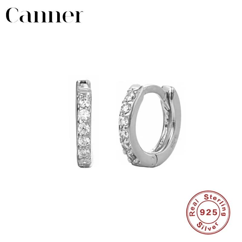 silver Настоящее Стерлинговое Серебро 925 пробы, серьги золотого и серебряного цвета с кристаллами, циркониевые серьги Huggies, свадебные круглые серьги-кольца для женщин - Окраска металла: silver