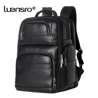 large capacity mens backpack genuine leather big travel bag male laptop backpack 15 6 inch mens mochila masculina computer bag