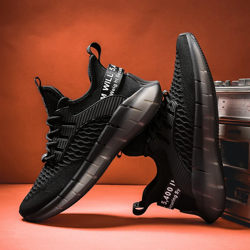 

Spring Casual Shoes Men's Summer Sneakers Men Leisure Shoes 2020 Sport Casual Black Fashion Solid White Knitting Sapato Man