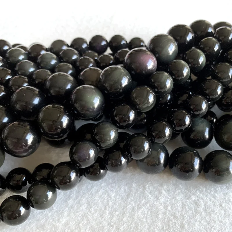 Натуральные оригинальные черные радужные вспышки speedobsidian круглые бусины 4-20 мм 15