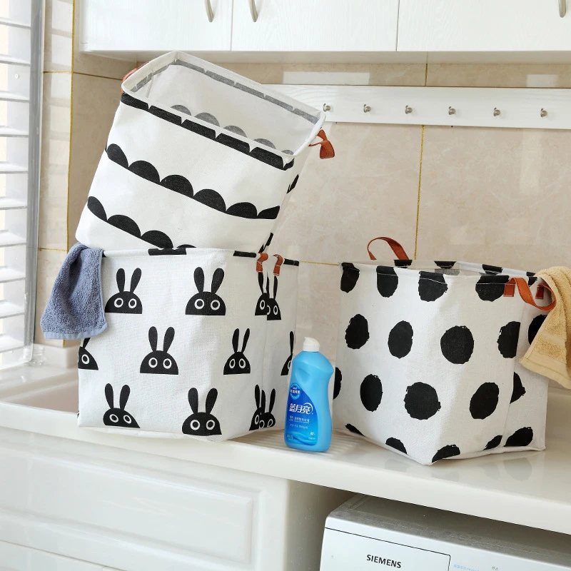 

Foladable Laundary Basket with Handle Waterproof Moisture-proof Storage Bag Toys Dirty Clothes Books Storage Box Home Organizer