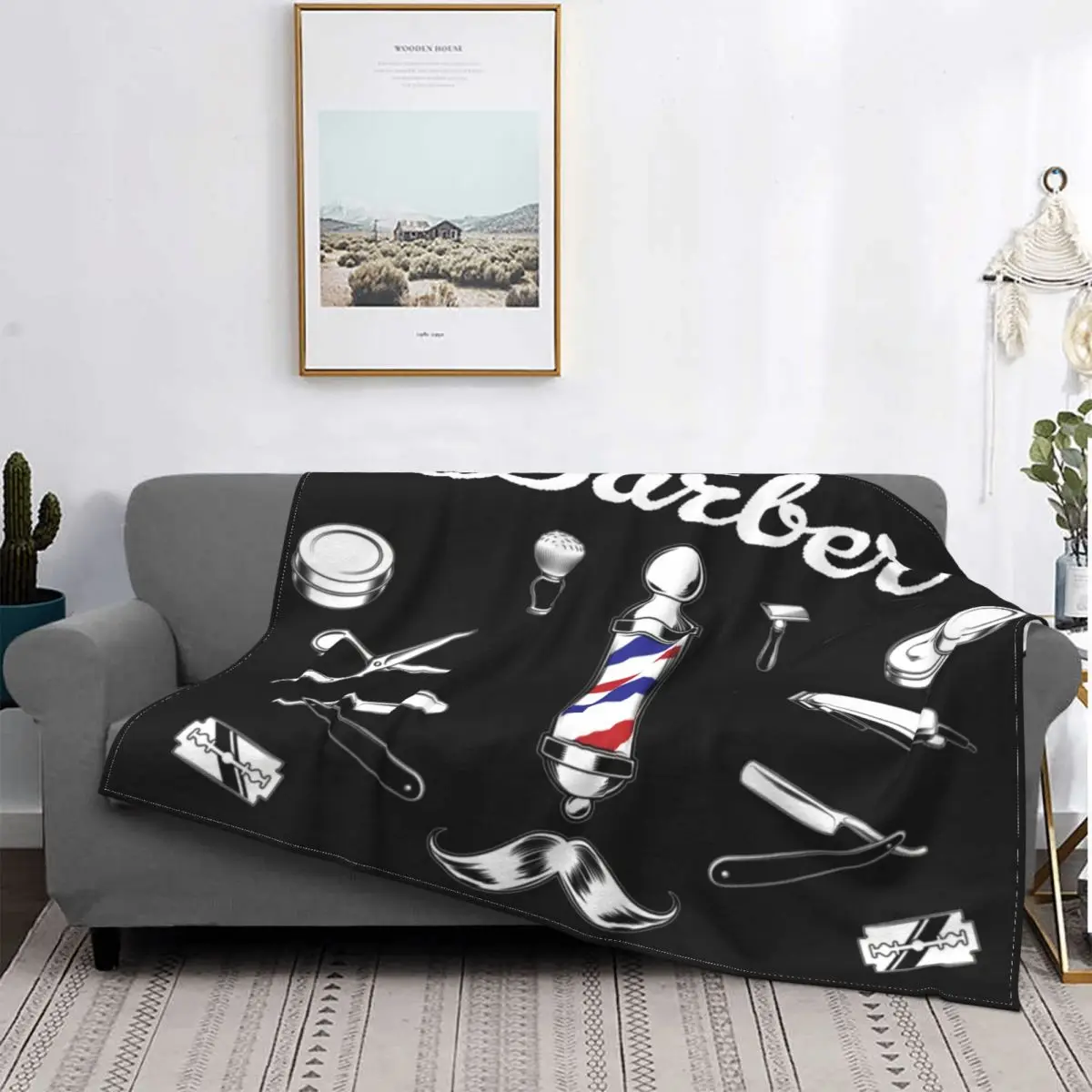 

Barber Salon Hair Cut Throw Blankets For Home Decoration Soft Flannel Fleece Blankets Christmas Gifts