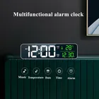 Светодиодный цифровой будильник Повтор температуры дисплей даты USB Настольная полоса зеркальсветодиодный часы для украшения гостиной