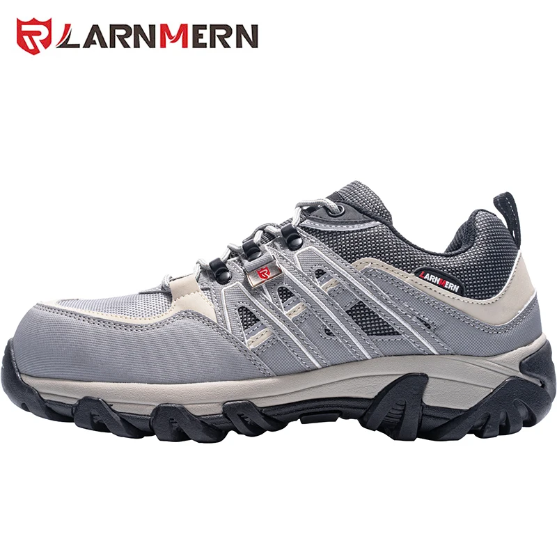 L8032-XGRAY LARNMERN Для Мужчин's Сталь носком Рабочая безопасная обувь; Воздухопроницаемый материал; Рабочая обувь анти-прокол противоскользящий дизайн защитная обувь - Цвет: L8032-XGRAY