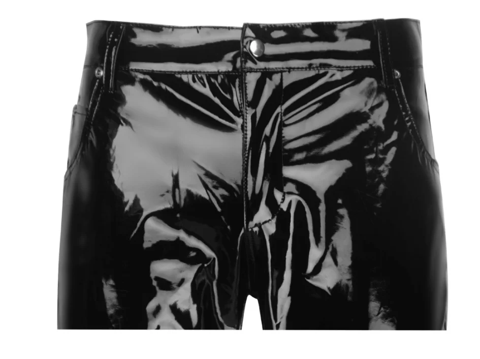 Брюки мужские из ПВХ и латекса блестящие мотоциклетные водонепроницаемые