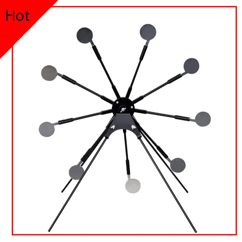Ferris Wheel Shooting Target with 9 Targets Resetting Shooting Practice Stand Steel Target For Rifle Airsoft Pistols Paintball