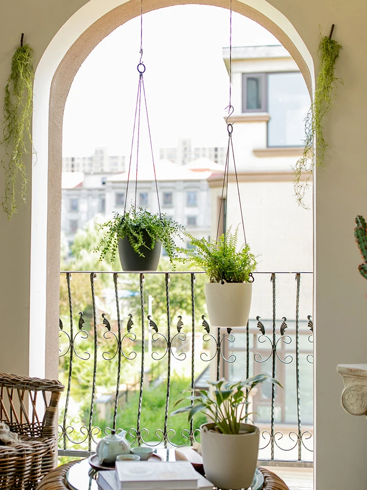 

Plastic Hanging Basket Balcony Hanging Planter Pot White Flower Pot Plant Doniczki Ogrodowe I Donice Balcony Decoration ED50DL