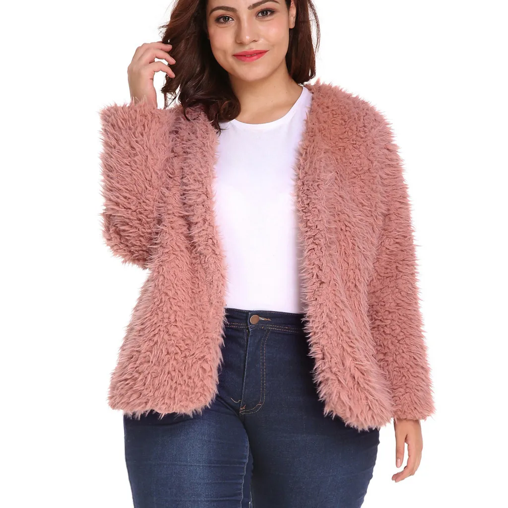 Женское искусственное плюшевое пальто женская повседневная куртка зимняя